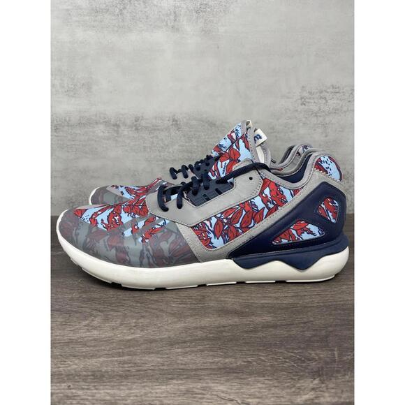 Adidas Tubular Runner Shoes Mens 13 Red Blue Seaweed Camo B35637 - Picture 1 of 13